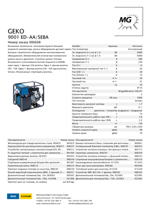 Groupes électrogènes à essence Geko ® 9001 ED-AA/SEBA