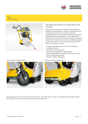 Scies à sol Wacker Neuson BFS 1345 Az
