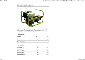 Groupes électrogènes à essence PRAMAC Lifter MES 8000