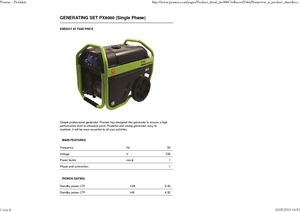 Groupes électrogènes à essence PRAMAC Lifter PX 8000