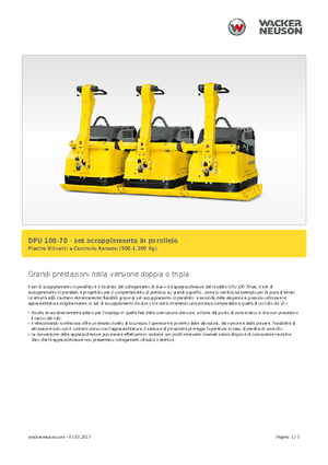 Plaques vibrantes unidirectionnelles Wacker Neuson Koppelsatz für 2 x DPU 100-70