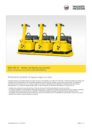 Plaques vibrantes unidirectionnelles Wacker Neuson Koppelsatz für 3 x DPU 100-70