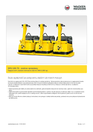 Plaques vibrantes unidirectionnelles Wacker Neuson Koppelsatz für 2 x DPU 100-70