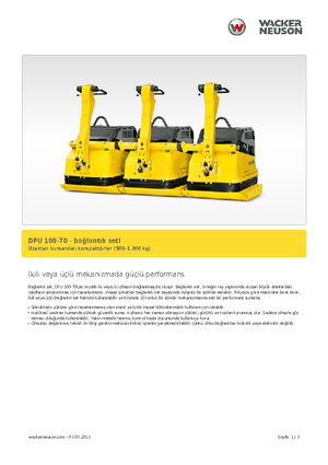 Plaques vibrantes unidirectionnelles Wacker Neuson Koppelsatz für 2 x DPU 100-70