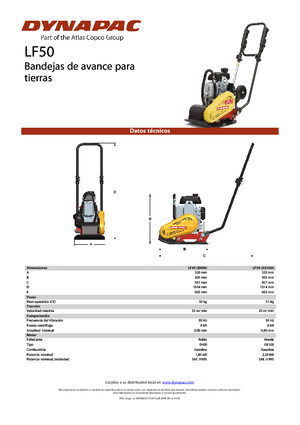 Plaques vibrantes unidirectionnelles Dynapac LF 50 (GX100)
