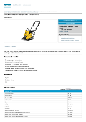 Plaques vibrantes unidirectionnelles Atlas Copco LF 80