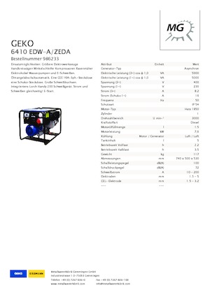 Groupes électrogènes à essence Geko ® 6410 EDW-A/ZEDA