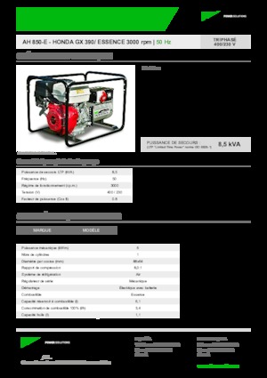Groupes électrogènes à essence INMESOL AH 850-E