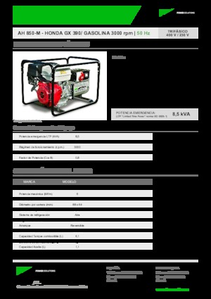 Groupes électrogènes à essence INMESOL AH 850-M