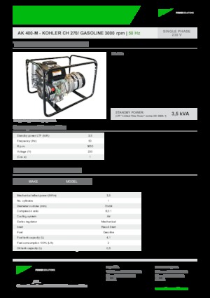 Groupes électrogènes à essence INMESOL AK 400-M