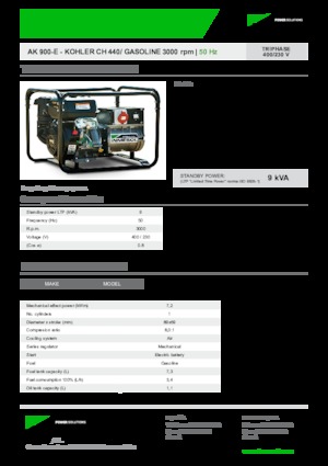 Groupes électrogènes à essence INMESOL AK 900-E