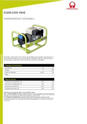 Groupes électrogènes à essence PRAMAC Lifter E 3200