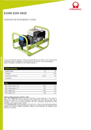 Groupes électrogènes à essence PRAMAC Lifter E 3200