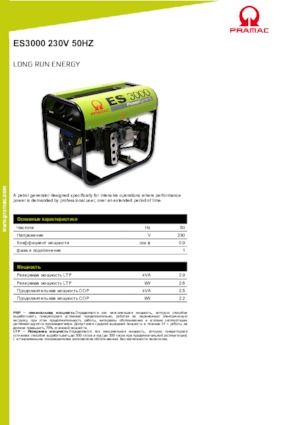 Groupes électrogènes à essence PRAMAC Lifter ES 3000