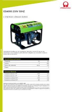 Groupes électrogènes à essence PRAMAC Lifter ES 4000