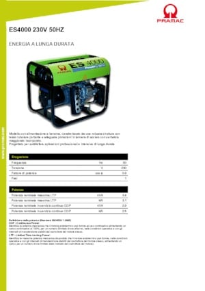 Groupes électrogènes à essence PRAMAC Lifter ES 4000