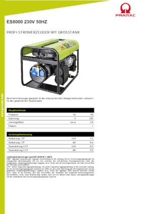 Groupes électrogènes à essence PRAMAC Lifter ES 8000