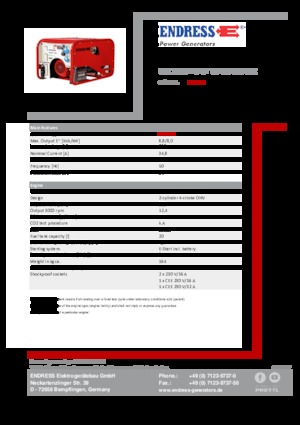 Groupes électrogènes à essence Endress ESE 1006 HG-GT ES ISO Duplex