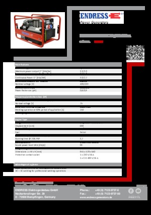 Groupes électrogènes à essence Endress ESE 1006 SDHS-DC ES / 30-300 A