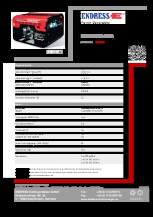 Groupes électrogènes à essence Endress ESE 1206 DHS-GT ES