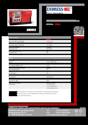 Groupes électrogènes à essence Endress ESE 1308 DBG ES ISO Duplex Silent