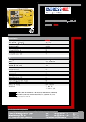 Groupes électrogènes à essence Endress ESE 907 DBG DIN Super Silent