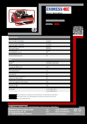 Groupes électrogènes à essence Endress ESE 1306 DHS-GT ES