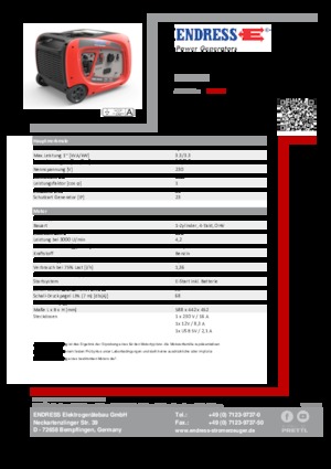 Groupes électrogènes à essence Endress ESE 3000i