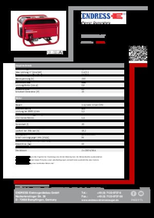 Groupes électrogènes à essence Endress ESE 306 HS GT