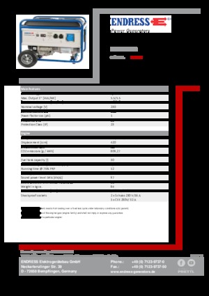Groupes électrogènes à essence Endress ESE 6000 BS