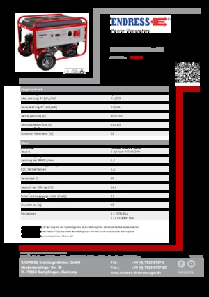Groupes électrogènes à essence Endress ESE 606 DHS GT