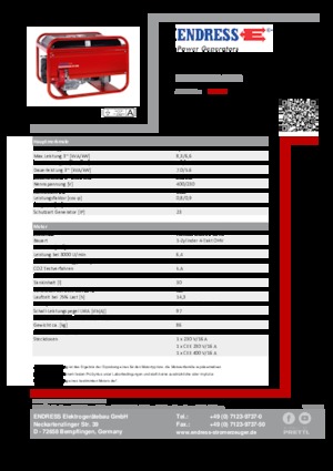 Groupes électrogènes à essence Endress ESE 606 DHS-GT ES