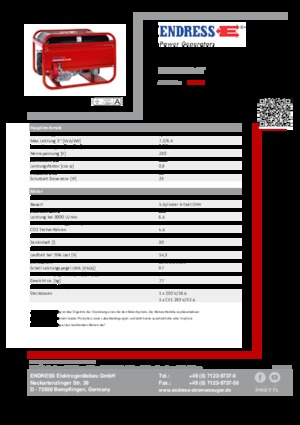 Groupes électrogènes à essence Endress ESE 606 HS-GT ES