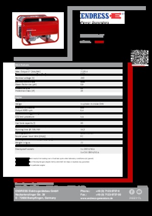 Groupes électrogènes à essence Endress ESE 606 HS-GT