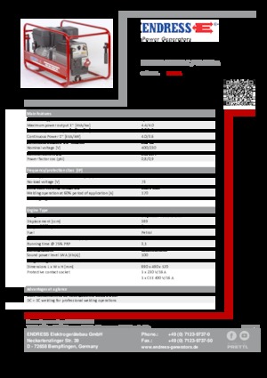 Groupes électrogènes à essence Endress ESE 804 SDHS-DC / 40-220 A