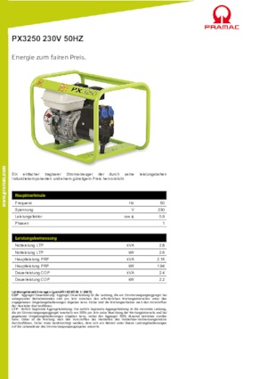 Groupes électrogènes à essence PRAMAC Lifter PX 3250