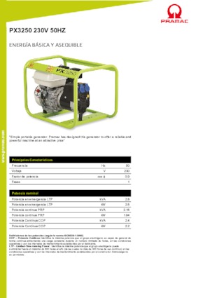 Groupes électrogènes à essence PRAMAC Lifter PX 3250