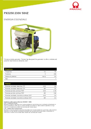 Groupes électrogènes à essence PRAMAC Lifter PX 3250