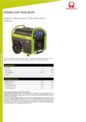 Groupes électrogènes à essence PRAMAC Lifter PX 4000