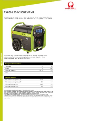 Groupes électrogènes à essence PRAMAC Lifter PX 8000