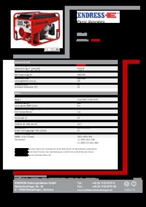 Groupes électrogènes à essence Endress SEA 6
