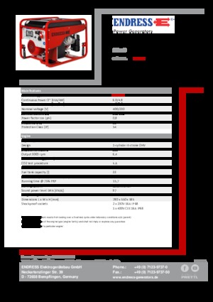Groupes électrogènes à essence Endress SEA 6