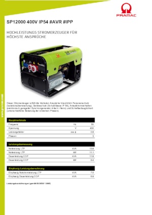 Groupes électrogènes à essence PRAMAC Lifter SP 12000