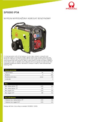 Groupes électrogènes à essence PRAMAC Lifter SP 8000