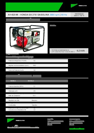 Groupes électrogènes à essence INMESOL AH 620-M