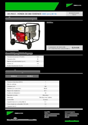 Groupes électrogènes à essence INMESOL AH 700-E