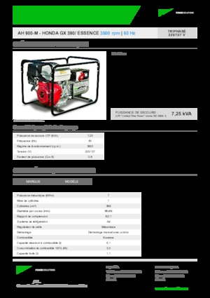 Groupes électrogènes à essence INMESOL AH 900-M