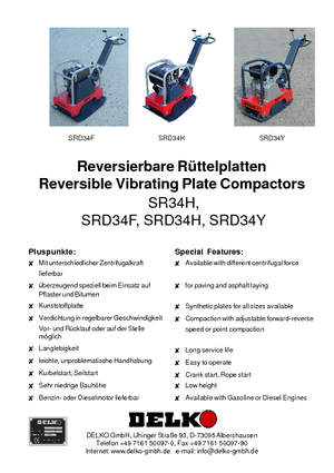 Plaques vibrantes réversibles Delko SR 34 H