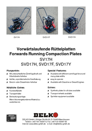 Plaques vibrantes unidirectionnelles Delko SV 17 H