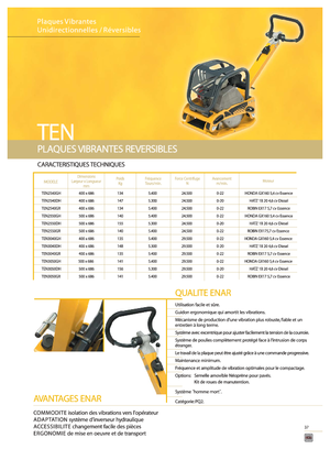 Plaques vibrantes réversibles Enar TEN 3050 GH